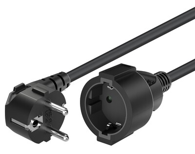 Predlžovačka 3m s 1 zásuvkou, SCHUKO, 1.50mm², čierna