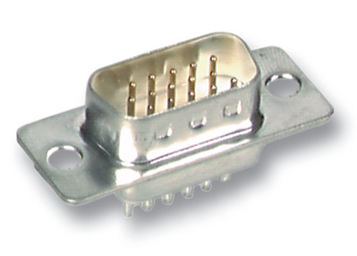 Konektor VGA D-SUB 15pin, samec, 3 radový, letovací