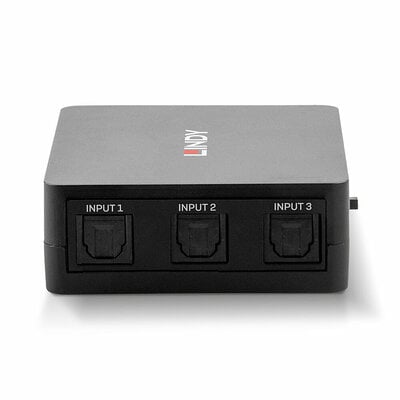 Audio selektor/switch Toslink (SPDIF) 3IN/1OUT (DTS, DB),  s diaľ. ovládaním, čierny