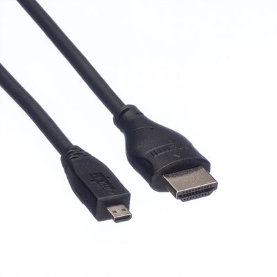 Kábel HDMI/HDMI micro M/M 2m, High Speed+Eth, 4K@30Hz, HDMI 1.4, čierny