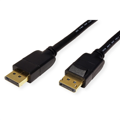 Kábel DisplayPort M/M 3m, 8K@60Hz, DP v1.4, 32.4Gbit/s, čierny, pozl. konektor