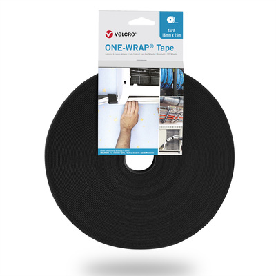 Káblový organizér suchý zips 25m návin, čierna farba, šírka 25mm, Flame Retardant, VELCRO® ONE-WRAP®