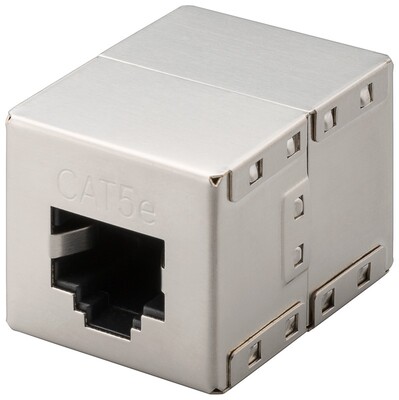 Spojka RJ45, cat.5e, tienená, kovová 100MBit