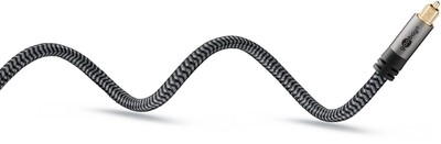 Kábel Toslink audio optický SPDIF prepojovací M/M 10m, ø6.5mm, pozl. konektor, čierny/sivý