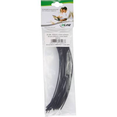 Bužírka zmrštovacia 20cm, 2mm - 1mm, 20 ks/bal, čierna