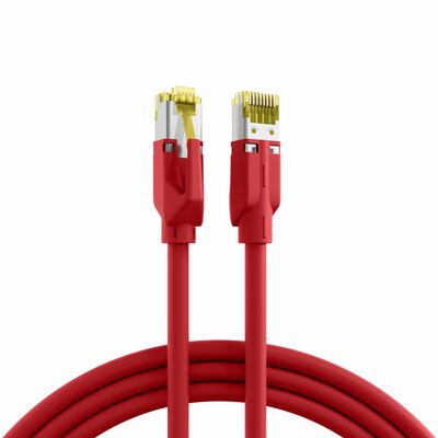 S/FTP (PiMF) Patchkábel LSOH 1.5m cat.7, červený, Cu, Dätwyler 7702 Flex s TM31