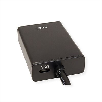 Adaptér VGA+audio na HDMI - USB napájanie, 1080p, 15cm čierny