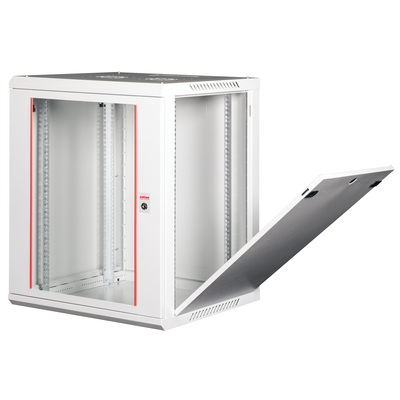 19" Rack na stenu 15U, sivý, 779x600x600mm (HxWxD), odnímateľné bočnice