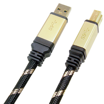 Kábel USB 3.0 A-B M/M 3m, Super Speed, Gold