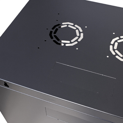 19" Rack na stenu 18U, čierny, 912x600x450mm (HxWxD), odnímateľné bočnice