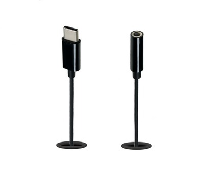 Adaptér USB 3.1 Typ C / 3.5mm (slúchadlá+ mic), 13.5cm, čierny