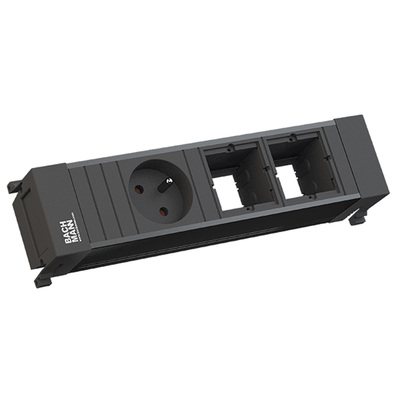 Power Frame 1xUTE 230V, 2xCustom, 0.2m kábel 1.5mm², GST18, čierny