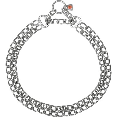 Obojok retiazkový sťahovací 3mm/40cm, obmedzovač, dvojradový, malé oko, nerezová oceľ matná, HS
