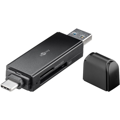 Čítačka USB 3.0 (Konektor USB A + USB Typ C) SD / SDHC / MicroSD, čierna