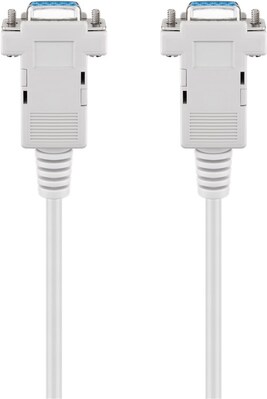Kábel linkový 9pin F/F 2m, null modem, prepojovací, sivý