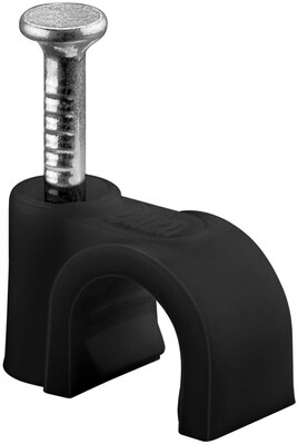 Káblová úchytka 06mm, čierna, 100ks/bal