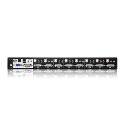 KVM switch/prepínač 8PC, USB, Audio, DVI-D