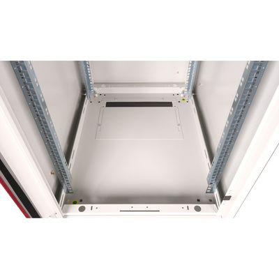 19" Rack na podlahu 16U, 898x600x800mm (HxWxD), PRO, sklenené dvere, sivý