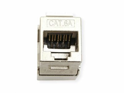 Konektor Keystone cat.6a, tienený, strieborný, beznástrojový (toolless), Super SLIM