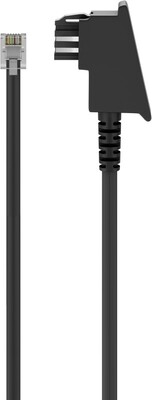 Kábel telefónny RJ11/TAE-F, M/M, 15m, Universal Pinout, čierny