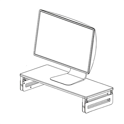Stojan/podstavec na monitor/notebook, výškovo nastaviteľný, čierny, drevený