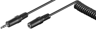 Kábel 3.5mm stereo jack M/F predlžovací 5m, krútený, čierny