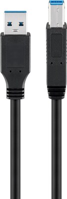 Kábel USB 3.2 Gen 1, A-B M/M 0.25m, 5Gbps, čierny