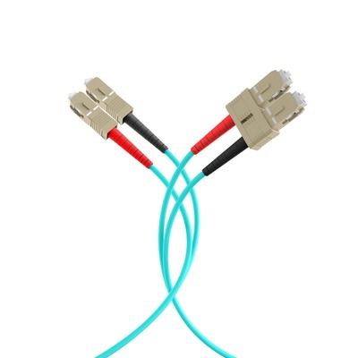 Fiber kábel SC-SC, 2m Duplex OM3(50/125µm), LSOH, 3mm, tyrkysový
