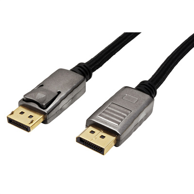 Kábel DisplayPort M/M 2m, 4K@60Hz, DP v1.2, 21.6Gbit/s, čierny, kovové konektor