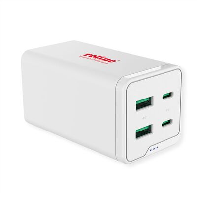 Nabíjačka USB 230V 4port, 2xUSB A, 2xUSB Typ C, 120W, Power Delivery, QC 3.0, kábel (C7) 1.2m, biela