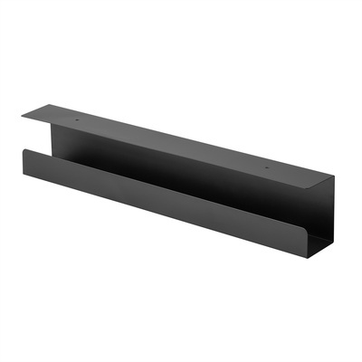 Káblový organizér, žľab na káble pod stôl, oceľ, 600x114x76mm (DxHxV), čierny
