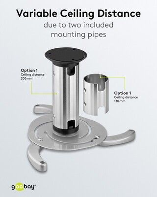 Držiak pre projektor, stropný, max 10kg, dĺžka 130-200mm, max rozteč 320mm, sivý