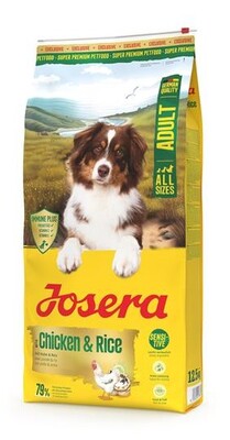 Krmivo JOSERA CHICKEN & RICE 25/13, kura a ryža, pre dospelé psy, 12.5kg