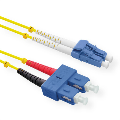 Fiber kábel LC-SC, 1m Duplex OS2(9/125µm), LSOH, G652.D, 3mm, žltý
