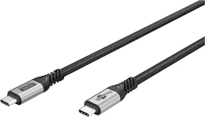 Kábel USB 4 Gen 3x2, Typ C CM/CM 1.5m, 80Gbps, PD 240w 48V5A, oplet, čierny