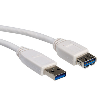 Kábel USB 3.2 Gen 1, A-A M/F 1.8m, 5Gbps, biely, predlžovací