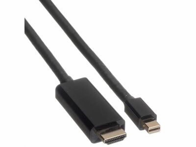 Kábel DisplayPort mini na HDMI M/M 1m, jednosmerný, 4K@60Hz UHD, audio, čierny, pozl. konektor
