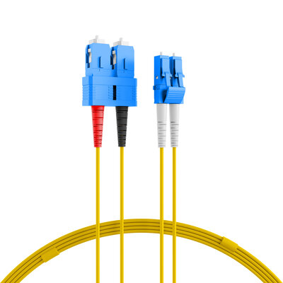 Fiber kábel LC-SC, 1m Duplex OS2(9/125µm), LSOH, 2mm, žltý