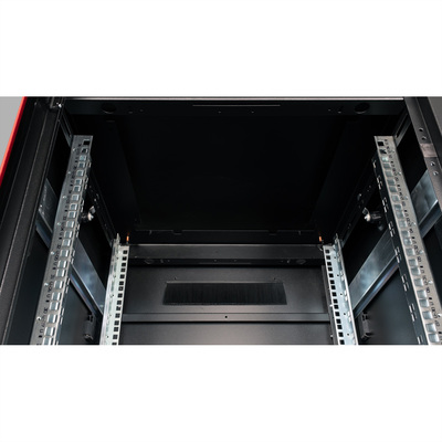 19" Rack na podlahu 36U, 1786x600x800mm (HxWxD), PRO, sklenené dvere, čierny