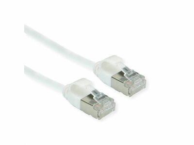 U/FTP Patchkábel LSOH TPE 0.5m cat.6a, biely, slim, Cu, Flex Cable, Roline Green, Eco obal