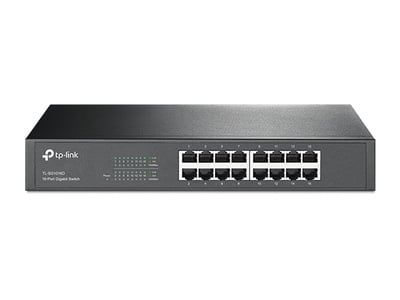 Switch Gigabit 16port, kovový, čierny, montáž do 19'', TP-LINK 