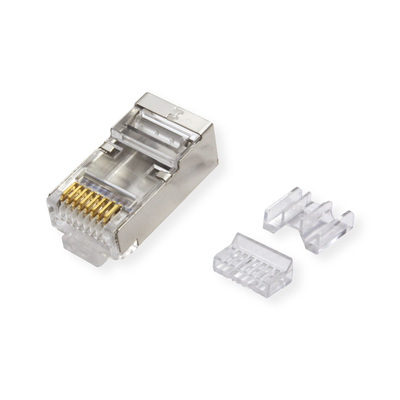 Konektor 8/8 RJ45 cat.6a/7, 10Gbit, tienený, na drôt aj lanko, AWG 23-26, 10ks/bal