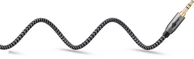 Kábel 3.5mm stereo/2xCinch M/M 2m, čierny/sivý, pozl. konektor