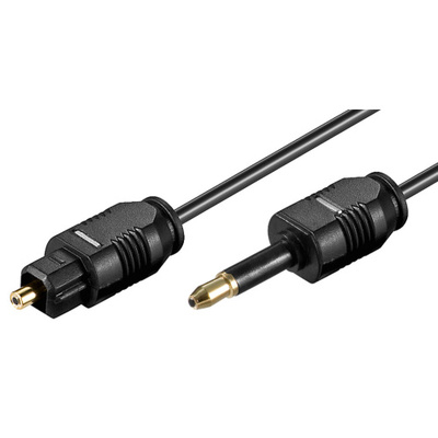 Kábel Toslink audio optický SPDIF prepojovací /Toslink 3.5mm M/M 1m, ø2.2mm, čierny, Slim