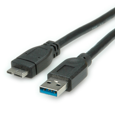 Kábel USB 3.0 A/MICRO-A M/M 2m, Super Speed, čierny
