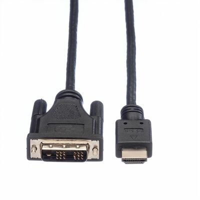 Kábel DVI-D/HDMI M/M 1m, Single-Link, 1920x1080@60Hz, čierny