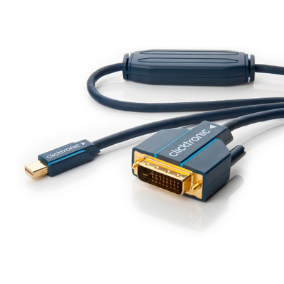 Kábel DisplayPort mini na DVI-D M/M 1m, jednosmerný, max. 1920x1200 @60Hz,modrý, pozl. konektor, C