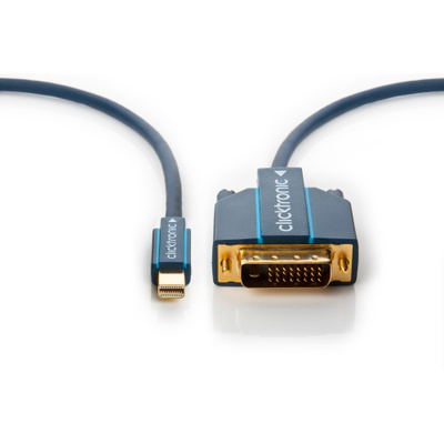Kábel DisplayPort mini na DVI-D M/M 5m, jednosmerný, max. 1920x1200 @60Hz,modrý, pozl. konektor, C §