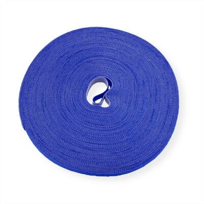 Káblový organizér suchý zips 25m návin, modrá farba, šírka 10mm