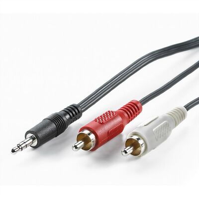 Kábel 3.5mm stereo/2xCinch M/M 5m, čierny
